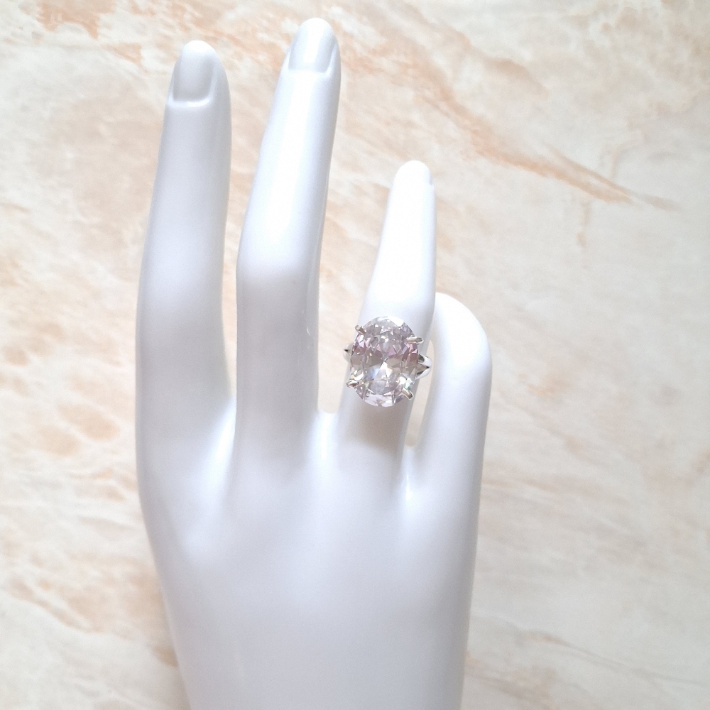 ✨️ Stunning Handmade Artisan 925 Silver Cubic Zirconia Ring 6 ✨️